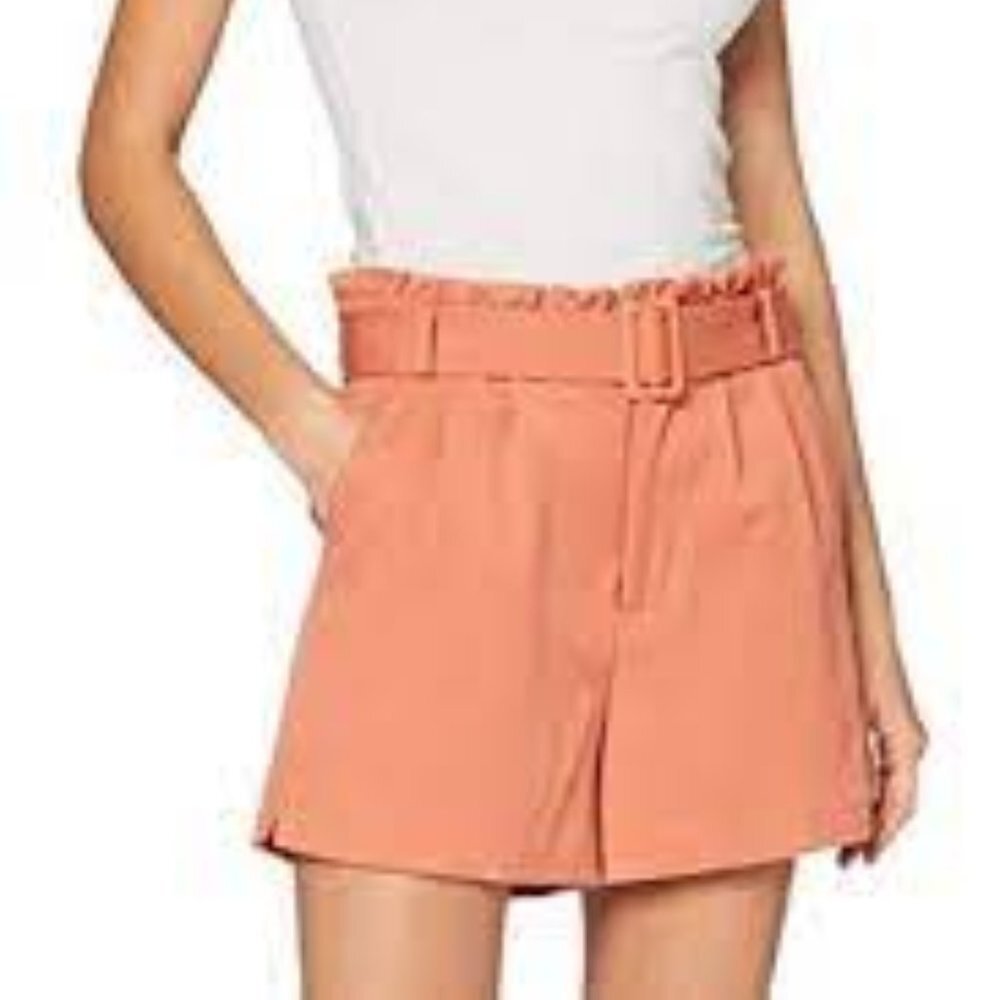 SPARKZ COPENHAGEN High Waisted Shorts Orange Belted XS S M L